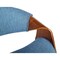 Armen Living Butterfly Mid-Century Dining Chair in Walnut Finish and Blue Fabric LCBUCHWABL - alternate 5
